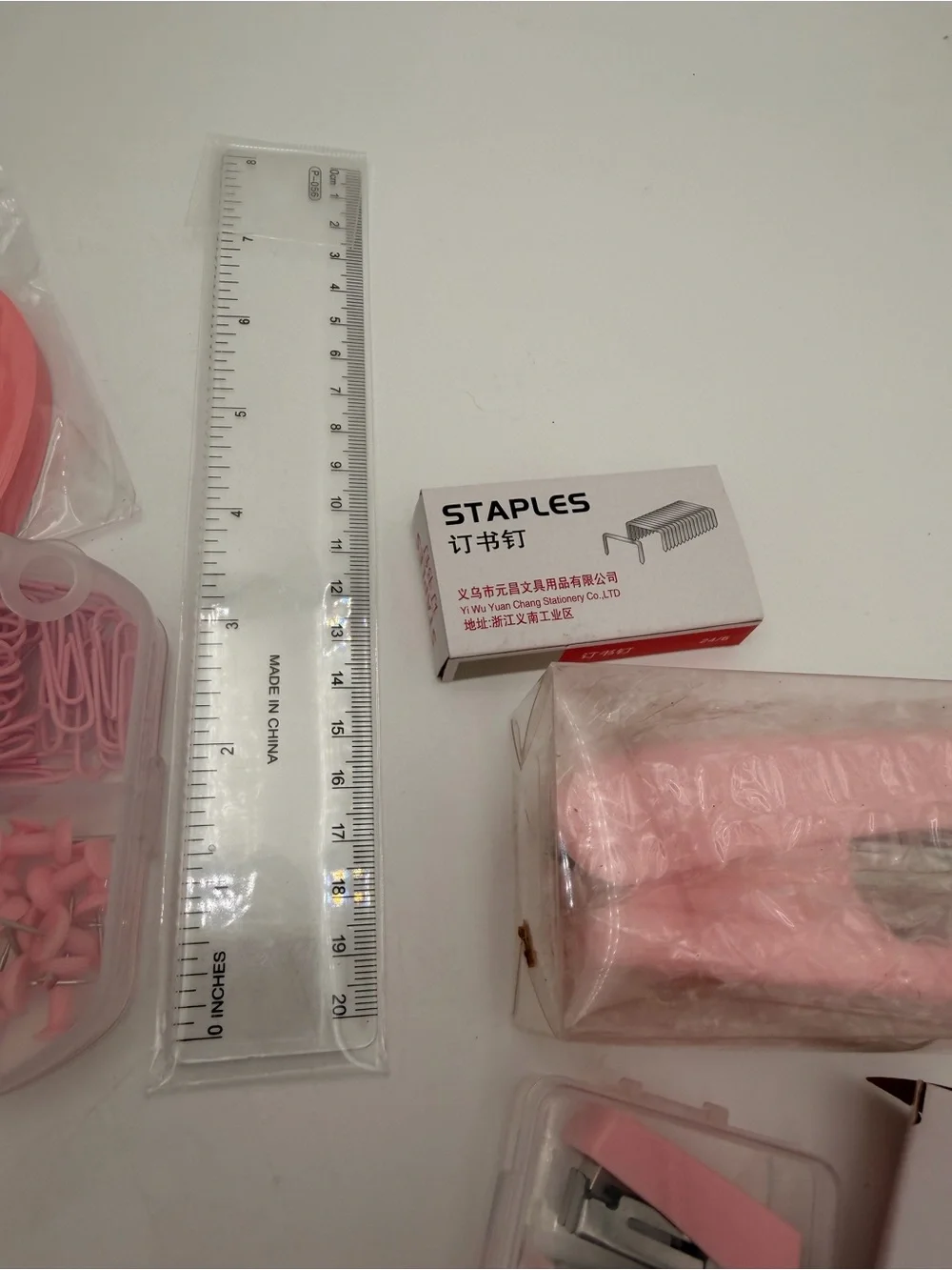 Pink Office Supply Kit - Assorted Pink Desk Accessories